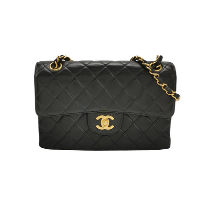 Chanel Double Sided Small Classic Flap Black Lambskin Leather 24k Gold Hardware, 1996-1997-Luxbags