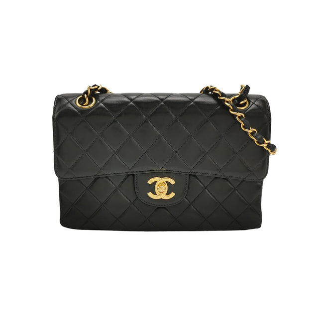 Chanel Double Sided Small Classic Flap Black Lambskin Leather 24k Gold Hardware, 1996-1997-Luxbags