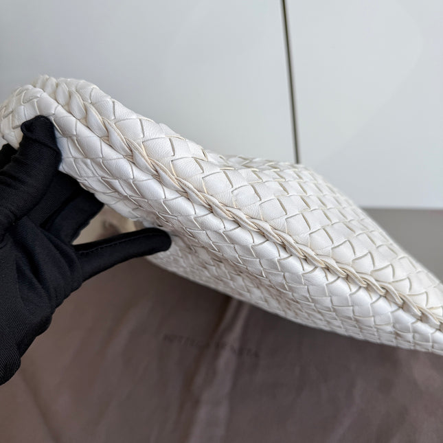Bottega Veneta Veneta Hobo Intrecciato White Nappa Leather Medium 40cm