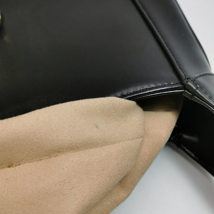 Gucci Jackie 1961 Black Leather Bag Small With Long Strap