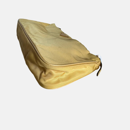 Prada Chain Shoulder Bag Nylon Yellow with Gold-tone Chain