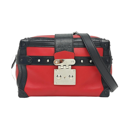 Louis Vuitton Petite Malle Mini Soft Trunk Red and Black Leather Crossbody Bag