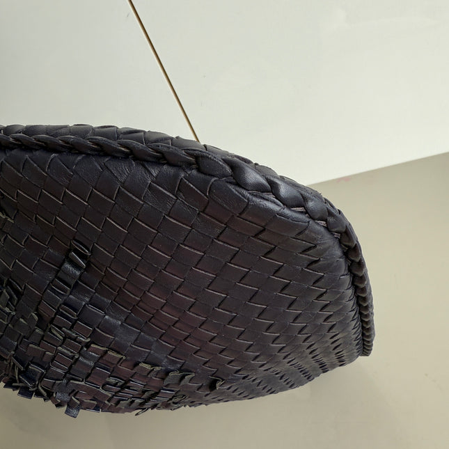 Bottega Veneta Veneta Hobo Midnight Blue Dark Navy Intrecciato Leather Bag 47cm