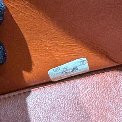 Chanel Vintage Small Matelasse Orange Caviar Leather Top Handle Bag