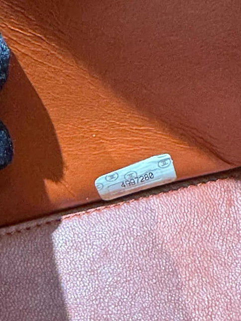 Chanel Vintage Small Matelasse Orange Caviar Leather Top Handle Bag