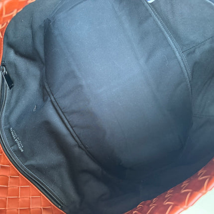 Bottega Veneta Cabat Large Intreccio Leather Tote Bag Burgundy Brick Red