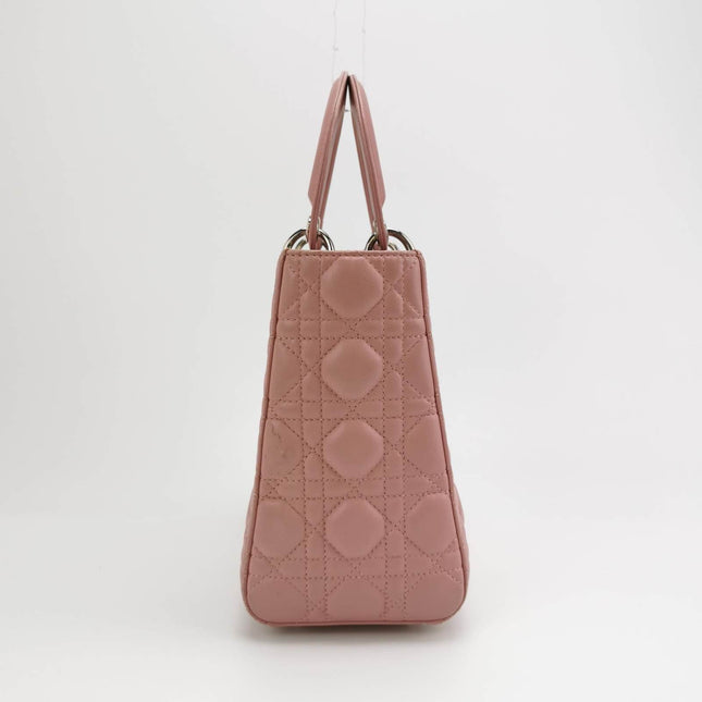 Sold Lady Dior 2012 Medium Pink Cannage Leather Handbag