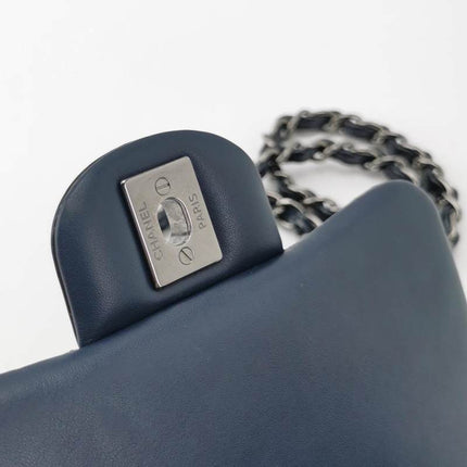 Sold Chanel Mini Square Classic Flap 2014 Navy Patent Leather Crossbody Bag