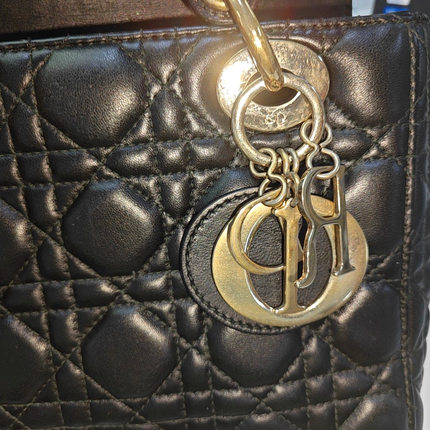 Lady Dior Small My Abcdior Black Lambskin Leather