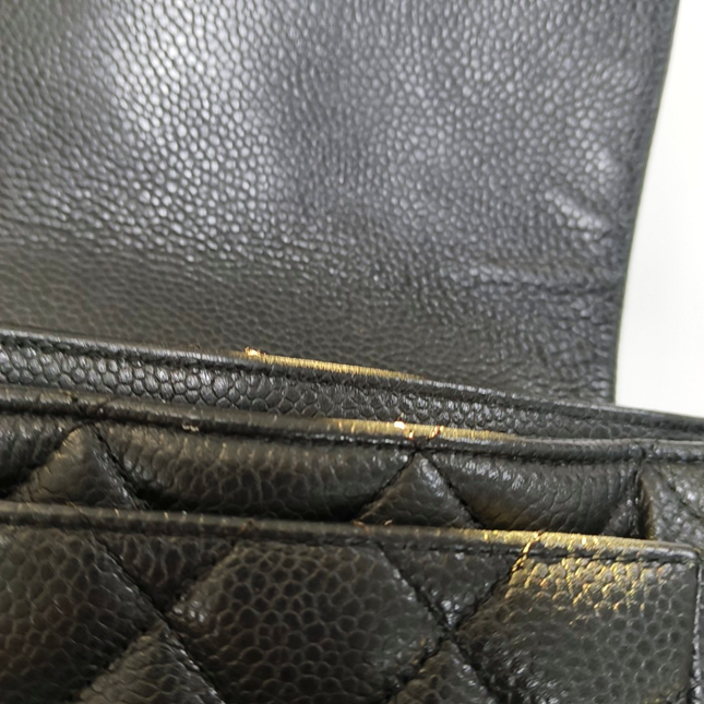 Chanel 2014 Paris-Edinburgh Flap Tote Bag Black Caviar Leather