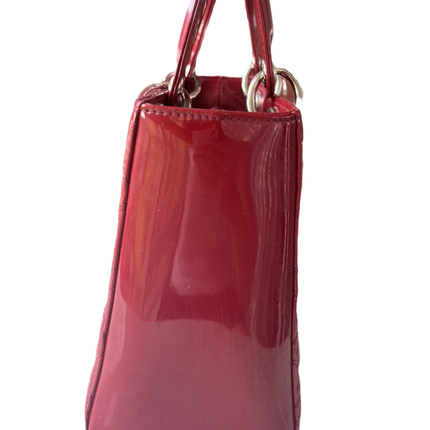 Sold Lady Dior Medium Bag Red Patent Leather SKU 0194