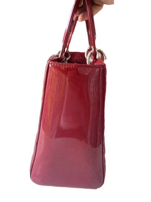 Sold Lady Dior Medium Bag Red Patent Leather SKU 0194