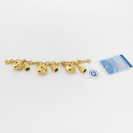 Celine 1990s Vintage Gold-tone Link Charms Bracelet