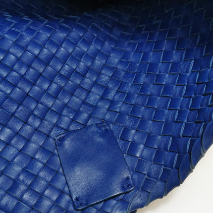 Bottega Veneta Cabat Small Intreccio Leather Tote Bag Navy Blue