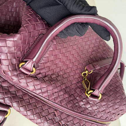 Bottega Veneta Maxi Convertible Tote Bag Wine Burgundy Leather Gold Hardware 50cm