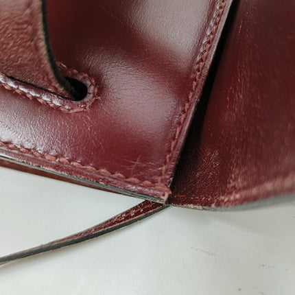 Hermes Kelly 32 Sellier Burgundy Box Leather Gold HW 1987