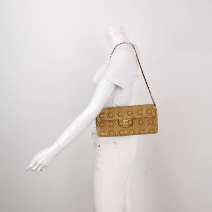 Chanel East West Rare Tan Brown Pony-hair Calfskin Leather CC Logo