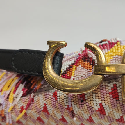 Dior Saddle Mini Multicolor Beaded Tassel Shoulder Bag 2018
