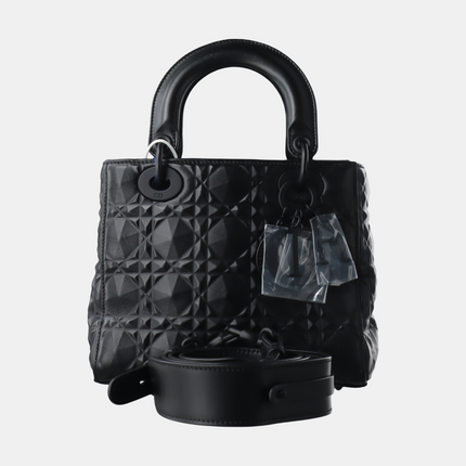 Lady Dior Small My Abcdior So Black Diamond Motif Caflskin Leather