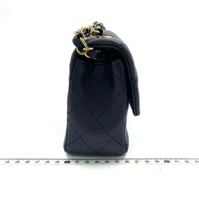 Chanel Classic Flap Rectangular Mini 2015 Navy Lambskin Gold Hardware
