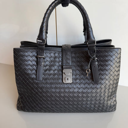 Bottega Veneta Roma Large Intrecciato Nappa Leather Dark Brown 35cm-Luxbags