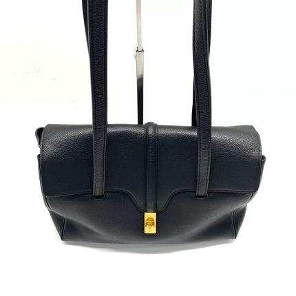 Celine Soft 16 Bag Medium Black Grained Calfskin Leather
