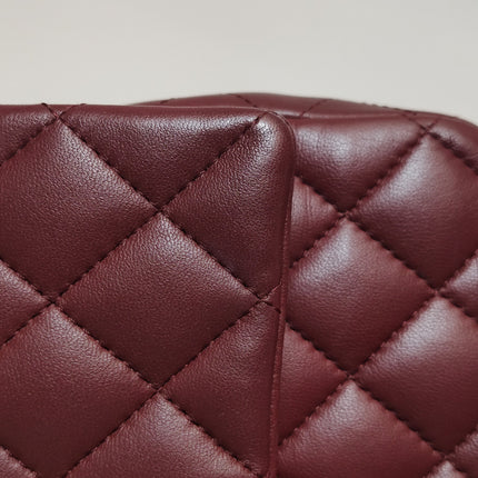 Chanel Classic Flap Rectangular Mini Burgundy Lambskin Silver HW, 2019