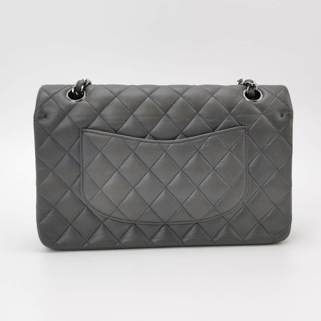 Sold Chanel Classic Flap 2005 Grey Lambskin Leather with Silver Hardware