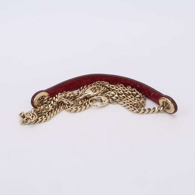 Lady Dior Mini Handbag Burgundy Red Patent Leather Gold-tone Chain Strap