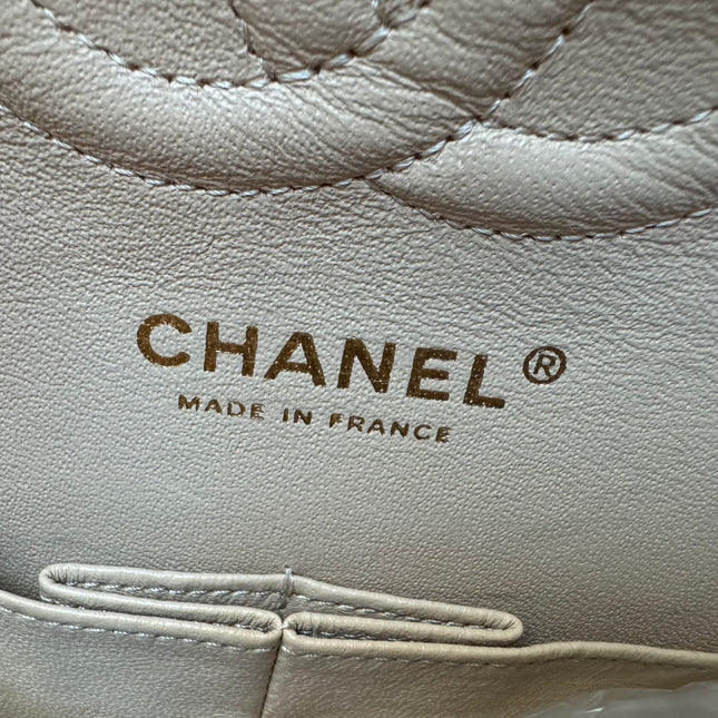 Chanel Timeless Classic Flap Medium Beige Caviar Leather Gold Hardware, 2009-2010