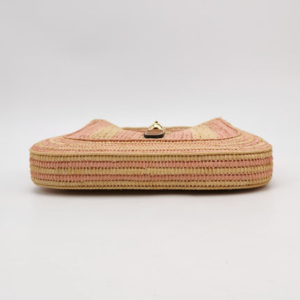 Gucci Jackie 1961 Wicker Bag Pink Gold Hardware Leather Strap