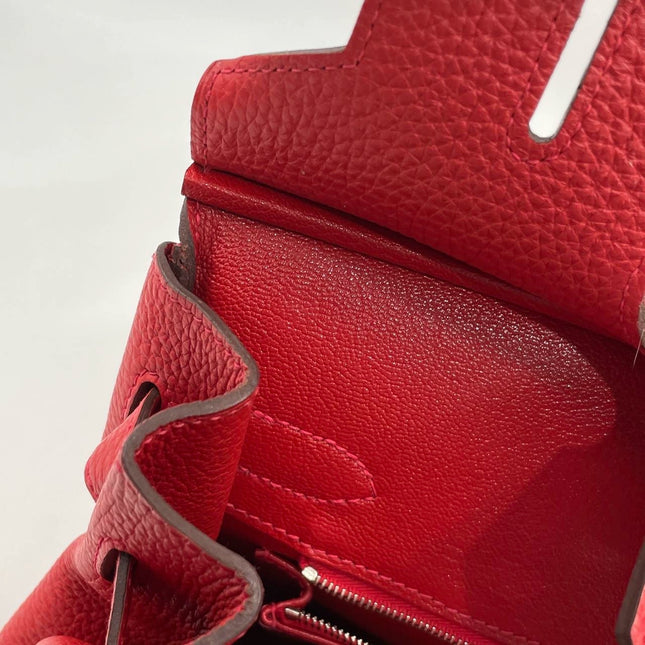 Hermes Birkin 30 Red Togo Leather Palladium Hardware 2012
