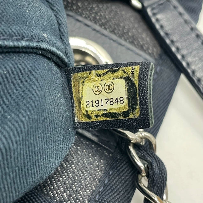 Sold Chanel Deauville Tote 2016 Medium Navy Denim Top Handle Shoulder Bag