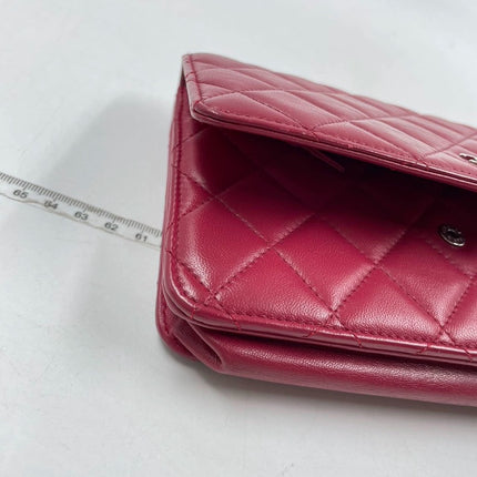 Sold Chanel Wallet On Chains WOC Timeless/ Classic Red Lambskin Leather