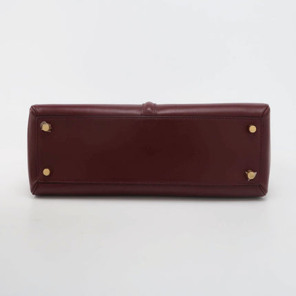 Celine 16 Bag Medium Burgundy Smooth Calfskin Leather With Strap