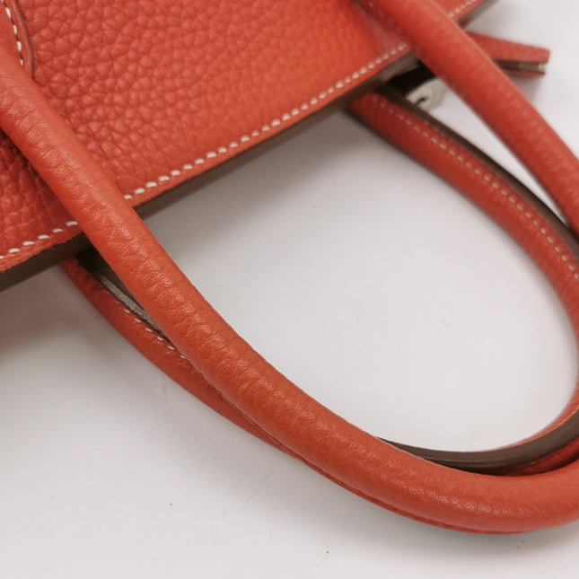 Hermes Birkin 30 Togo Leather Orange 9M Sanguine and White Palledium Hardware 2010