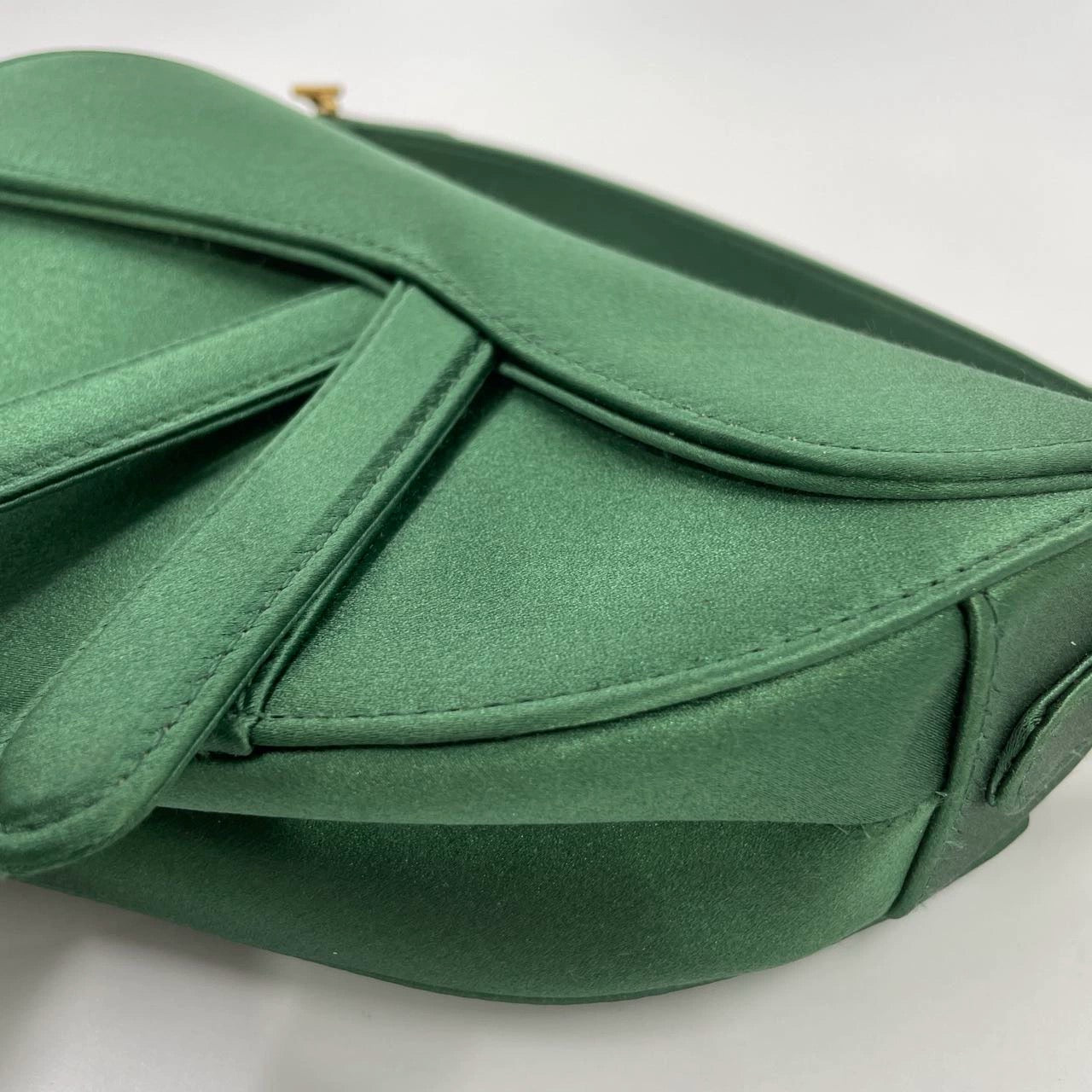 Dior Saddle Mini 2019 Silk Emerald Green with crystals