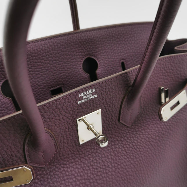 Hermès Birkin 35 Torillon Clemence Leather N5 Cassis Violet Palladium Hardware 2011