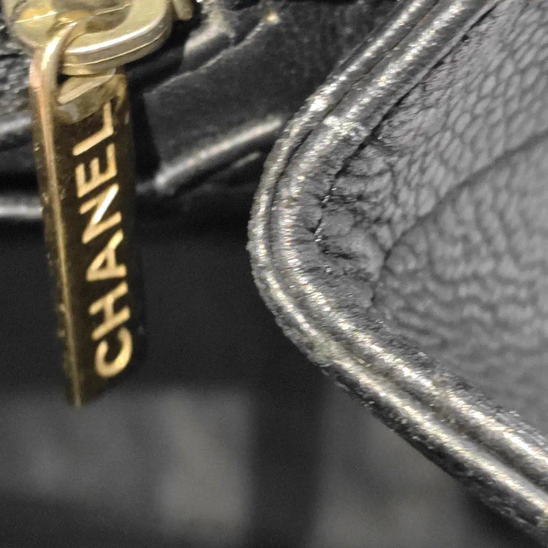 Sold Chanel Classic Flap Maxi 2009 Black Caviar Leather Single Flap with Gold Hardware