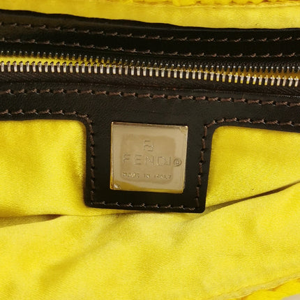Fendi Mamma Baguette Bag Yellow Crochet Shoulder Bag