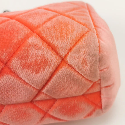 Chanel KissLock Coral Orange Velvet Crossbody Bag