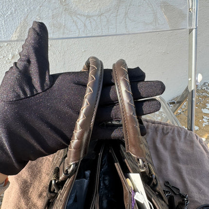 Bottega Veneta Roma Handbag Bag Intrecciato Nappa Leather Chocolate Brown Small 30cm