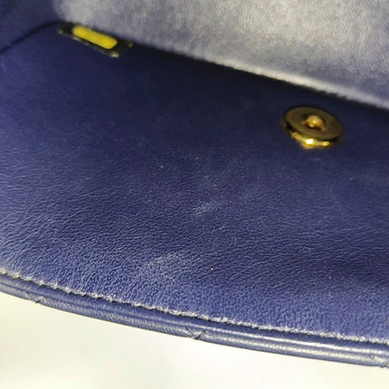 Chanel Classic Flap Rectangular Mini 2015 Navy Lambskin Gold Hardware