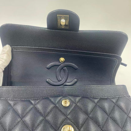 Chanel Classic Flap Small Navy Caviar Leather Gold Hardware, 2021