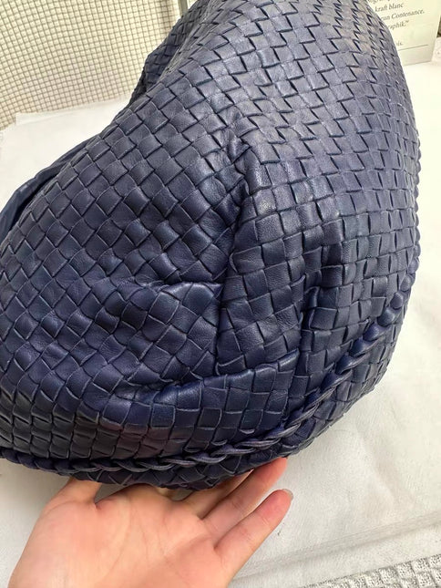 Bottega Veneta Belly Hobo Intrecciato Leather Navy Large 45