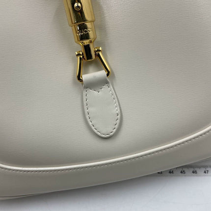Gucci Jackie 1961 White Leather Bag with Adjustable Strap Size Small