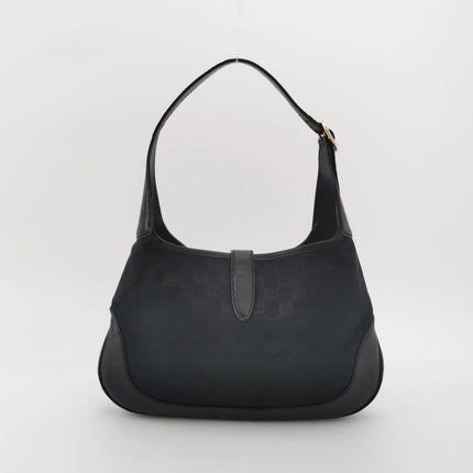 Sold Gucci Jackie 1961 Small Monogram Canvas and Leather Bag Black