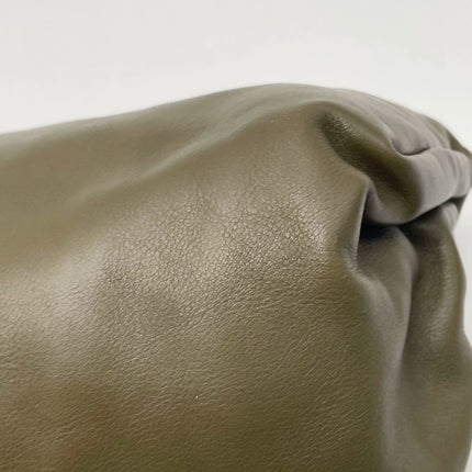 Bottega Veneta Pouch Calfskin Leather Dark Green Large