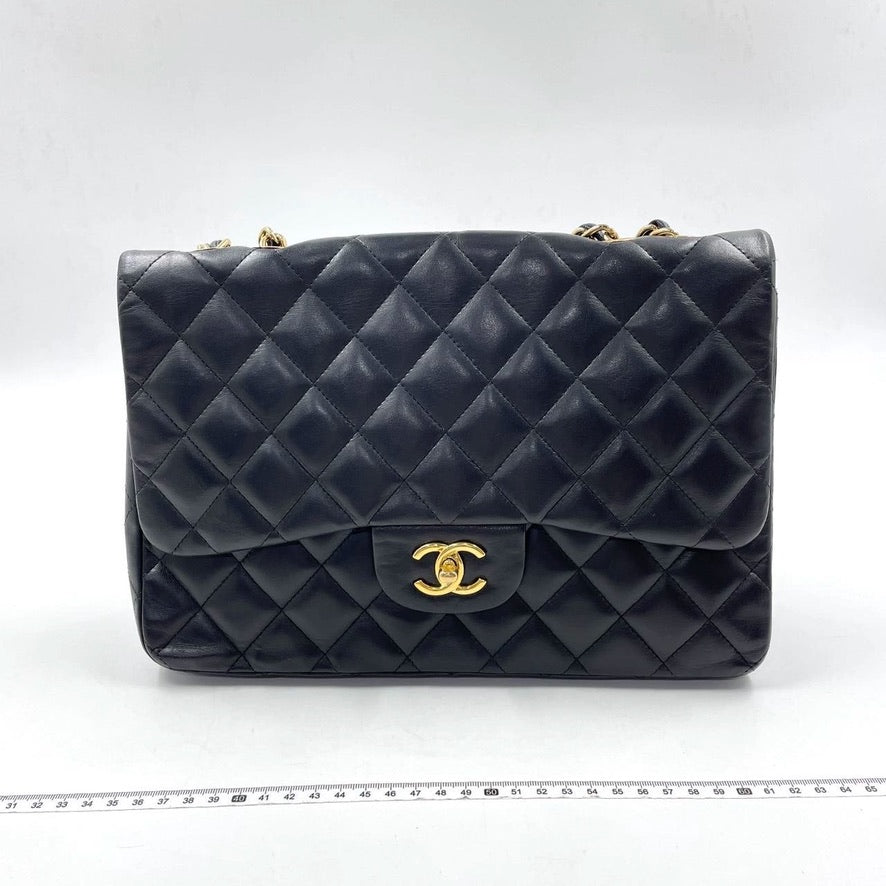 Chanel Timeless/ Classic Flap Jumbo/Large Black with Gold Hardware – Luxbags