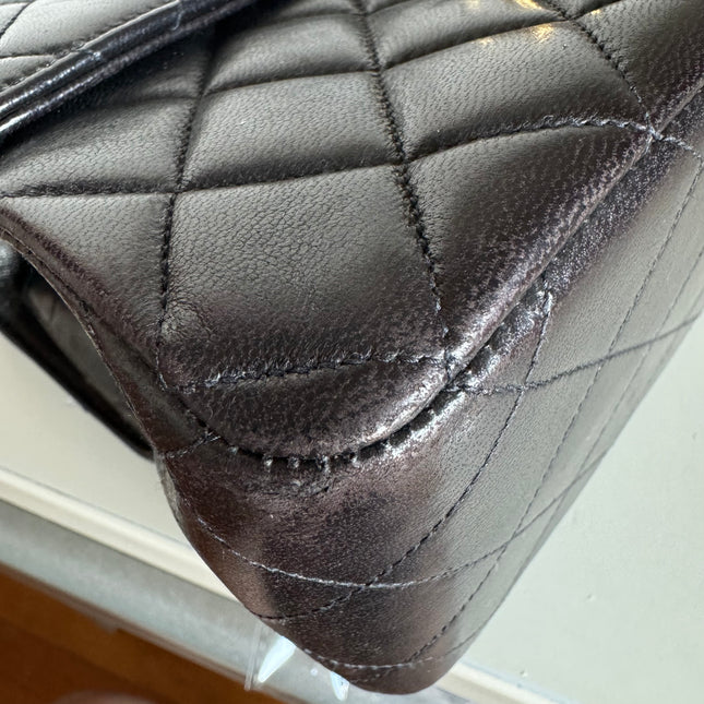 Chanel Double Sided Small Classic Flap Black Lambskin Leather 24k Gold Hardware, 1996-1997